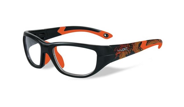 Wiley X Youth Force WX Victory YFVIC04 Kids Sports Glasses Matte Black/Sonic Orange