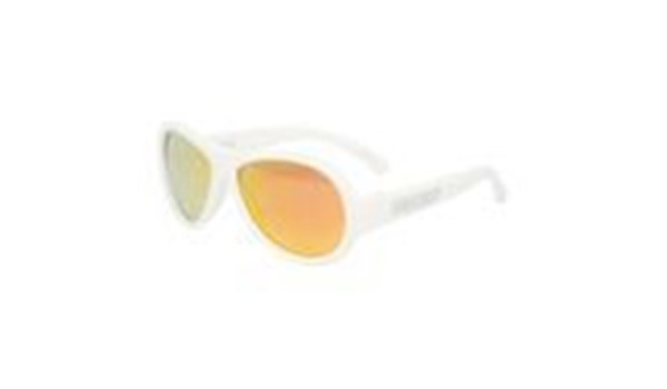 Babiators Aviator Junior BAB-051 Baby Sunglasses Polarized Wicked White with Stylin' Orange Lenses