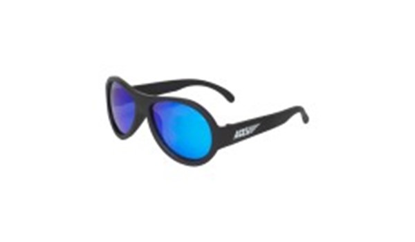 Babiators Aviator Classic BAB-050 Toddler Sunglasses Polarized Black Ops Black with Cool Blue Lenses 