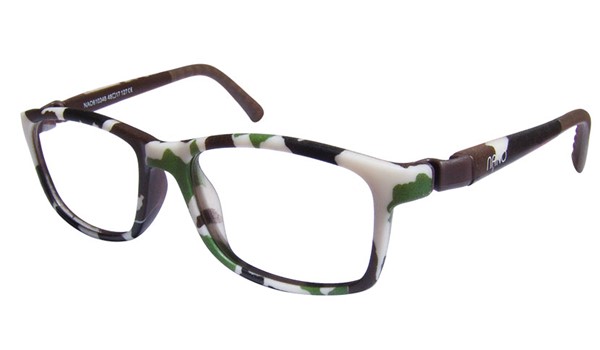 Nano NAO610348 Fangame Kids Eyeglasses Camouflage/Brown Eye Size 48-17