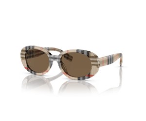 Burberry 0JB4339 377873 Kids Sunglasses Vintage Check Dark Brown Lenses   