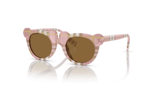 Burberry 0JB4355 337273 Kids Sunglasses Check Pink  Bronze Lenses     
